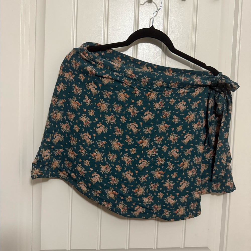 American Eagle Outfitters Floral Mini Skirt - Teal